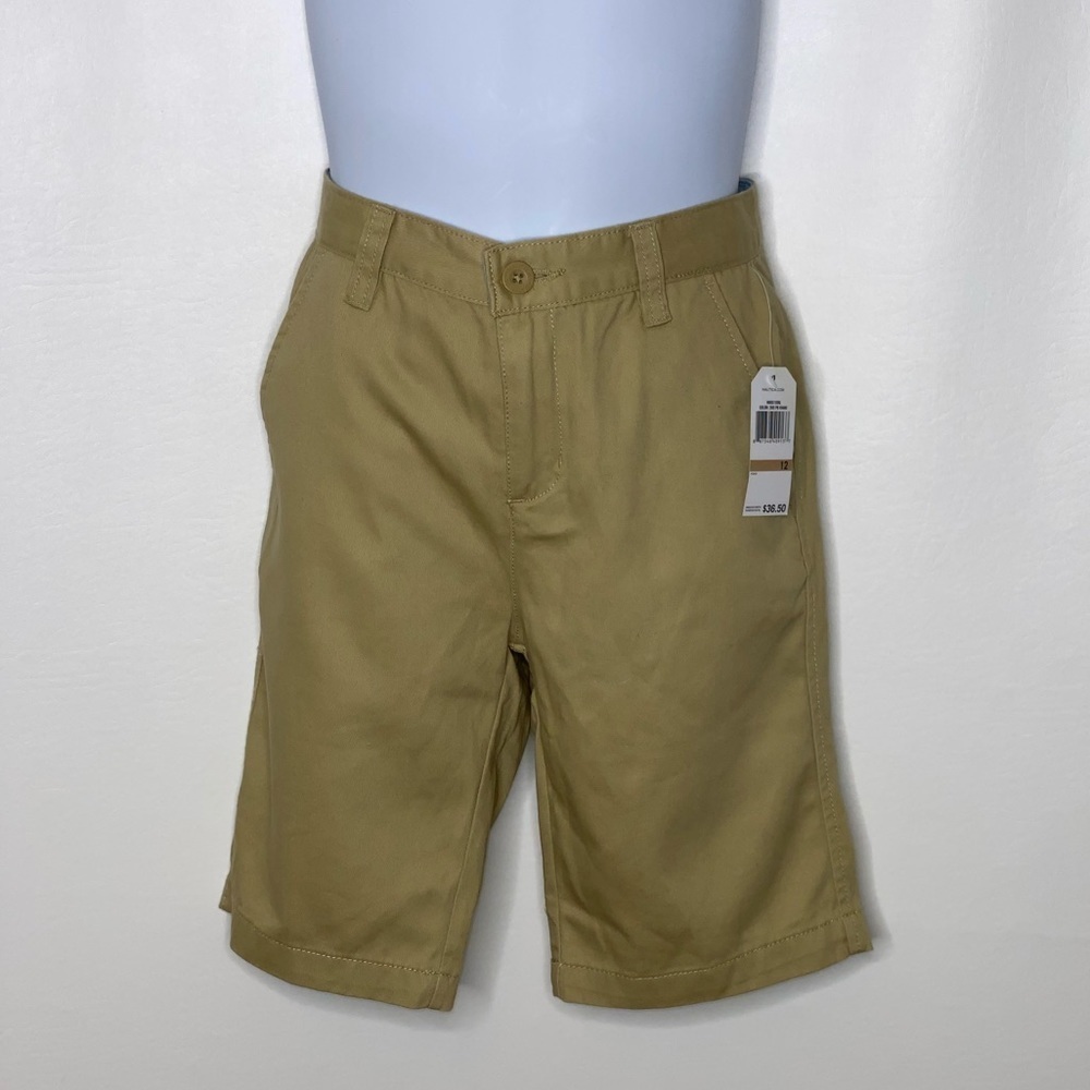 Nautica boys flat front khaki uniform shorts Sz 12